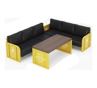 KIBONCY Canapés de Style Industriel for Bistro, Salon de thé au Lait, Restaurant sur Le thème du café, Restaurant Barbecue et Tables et chaises de Bar(A6)