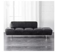 KIBONCY Chaise Longue Minimaliste Moderne, Tabouret de canapé rembourré en Cuir ciré Noir, for hôtels, Maisons d'hôtes, Studios de Photographie(190cm)