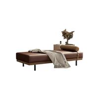 KIBONCY Chaise Lounge Bench, Faux Leather Accent Furniture - Window Seat with Bolster Pillow, Sturdy Metal Legs, 5 Color Choices,for Living Room Bedroom(B,180x50x42cm)