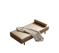 KIBONCY Chaise Lounge Bench, Faux Leather Accent Furniture - Window Seat with Bolster Pillow, Sturdy Metal Legs, 5 Color Choices,for Living Room Bedroom(A,180x50x42cm)