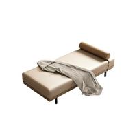 KIBONCY Chaise Lounge Bench, Faux Leather Accent Furniture - Window Seat with Bolster Pillow, Sturdy Metal Legs, 5 Color Choices,for Living Room Bedroom(D,180x45x42cm)