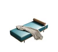 KIBONCY Chaise Lounge Bench, Faux Leather Accent Furniture - Window Seat with Bolster Pillow, Sturdy Metal Legs, 5 Color Choices,for Living Room Bedroom(E,180x40x42cm)