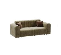 KIBONCY Channel Tufted Boucle Sofa, Modular Loveseat,3 Seater Mid-Century Modern Couch with Stain-Resistant Fabric,for Living Room(C)
