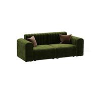 KIBONCY Channel Tufted Boucle Sofa, Modular Loveseat,3 Seater Mid-Century Modern Couch with Stain-Resistant Fabric,for Living Room(B)
