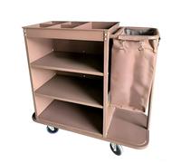 KIBONCY Chariot de conciergerie, Chariot de ménage à 3 Niveaux en Acier avec roulettes Robustes for l'entretien des hôtels, des écoles et des magasins de détail(B)