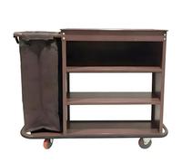 KIBONCY Chariot de conciergerie, Chariot de ménage à 3 Niveaux en Acier avec roulettes Robustes for l'entretien des hôtels, des écoles et des magasins de détail(A)