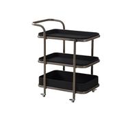 KIBONCY Chariot Mobile en Acier Inoxydable 304, Petite Table d'appoint, Cadre en Cuir, Robuste et Facile à Nettoyer, roulettes universelles for Un déplacement Fluide.(J)