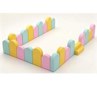 KIBONCY Clôture De Jeu Souple en Arc Pastel for Bébés, Enclos Fosse À Balles Mousse Modulaire D'intérieur, Parc for Tout-Petits PU(C)