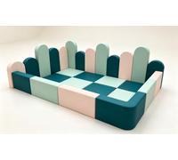KIBONCY Clôture De Jeu Souple en Arc Pastel for Bébés, Enclos Fosse À Balles Mousse Modulaire D'intérieur, Parc for Tout-Petits PU(B)