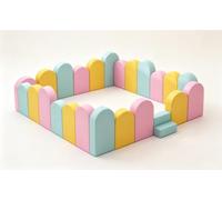 KIBONCY Clôture De Jeu Souple en Arc Pastel for Bébés, Enclos Fosse À Balles Mousse Modulaire D'intérieur, Parc for Tout-Petits PU(G)