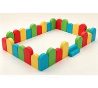 KIBONCY Clôture De Jeu Souple en Arc Pastel for Bébés, Enclos Fosse À Balles Mousse Modulaire D'intérieur, Parc for Tout-Petits PU(D)