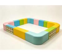 KIBONCY Clôture De Jeu Souple en Arc Pastel for Bébés, Enclos Fosse À Balles Mousse Modulaire D'intérieur, Parc for Tout-Petits PU(A)
