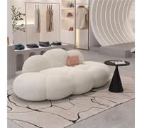 KIBONCY Cloud Shaped Modular Sofa with Faux Suede Upholstery, Leisure, Upholstered Couch for Bedroom, Apartment, Small Space(B,240x92x76cm)