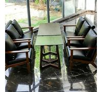 KIBONCY Coffee Shop Table and Chair Sets, Hotel Lobby Leisure Front Desk Negotiation Reception Sofa Booths, Bar Milk Tea Shop Chairs(Set 6)