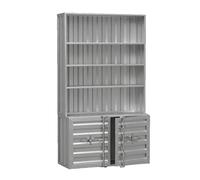 KIBONCY Combinaison Bibliothèque Industrielle Et Armoire De Rangement, Étagère Ouverte en Métal avec Portes Inférieures Verrouillables, Organisateur D'affichage Vertical for Bureau(H,240 * 50)