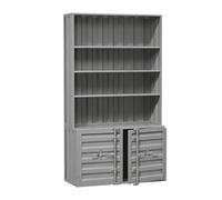KIBONCY Combinaison Bibliothèque Industrielle Et Armoire De Rangement, Étagère Ouverte en Métal avec Portes Inférieures Verrouillables, Organisateur D'affichage Vertical for Bureau(D,120 * 50)
