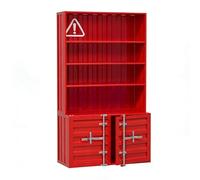 KIBONCY Combinaison Bibliothèque Industrielle Et Armoire De Rangement, Étagère Ouverte en Métal avec Portes Inférieures Verrouillables, Organisateur D'affichage Vertical for Bureau(I,360 * 50)