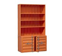 KIBONCY Combinaison Bibliothèque Industrielle Et Armoire De Rangement, Étagère Ouverte en Métal avec Portes Inférieures Verrouillables, Organisateur D'affichage Vertical for Bureau(C,100 * 50)