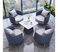 KIBONCY Combinaison de canapé de réception Commerciale et de Chaise de Bureau de négociation, sièges de Salon rembourrés Confortables for Bureau, café, hôtel(Set5)