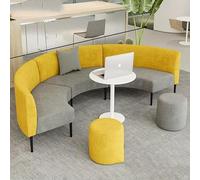 KIBONCY Combinaison de canapé incurvé for réception et Hall de réception, sièges de Salon irréguliers créatifs for Centre de Formation, Salle d'attente et Espace de négociation Commerciale(D)