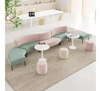 KIBONCY Combinaison élégante de sièges de réception incurvés et irréguliers for Le Hall du Bureau, Le Centre de Formation, la Salle d'attente, la réception et la Zone de négociation Commerciale(A)