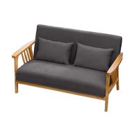 KIBONCY Comfy Upholstered 2-Seater Sofa, Mid Century Modern Accent with Removable Cushions Scandinavian Solid Wood for Compact Living Spaces(B,138cm)