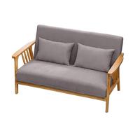 KIBONCY Comfy Upholstered 2-Seater Sofa, Mid Century Modern Accent with Removable Cushions Scandinavian Solid Wood for Compact Living Spaces(A,138cm)