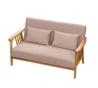 KIBONCY Comfy Upholstered 2-Seater Sofa, Mid Century Modern Accent with Removable Cushions Scandinavian Solid Wood for Compact Living Spaces(D,160cm)
