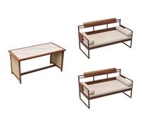 KIBONCY Commercial Chinese-Style Booth Seating, New Chinese-Style Table and Chair Sets for Teahouses, Cafés, Hotels, Restaurants, and Taverns(G)