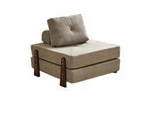 KIBONCY Convertible Modular Sofa Bed, Corduroy Upholstered Chair, 2-in-1 Foldable Sleeper Couch with Wood Legs, for Small Apartment Guest Room(E)
