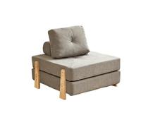 KIBONCY Convertible Modular Sofa Bed, Corduroy Upholstered Chair, 2-in-1 Foldable Sleeper Couch with Wood Legs, for Small Apartment Guest Room(B)