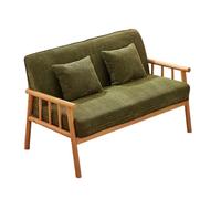 KIBONCY Corduroy Upholstered Armchair Rustic Wooden Frame Accent Chair Chairs Leisure Lounge Wood for Living Room Corridor Indoor Balcony(B,122cm)