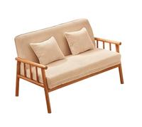 KIBONCY Corduroy Upholstered Armchair Rustic Wooden Frame Accent Chair Chairs Leisure Lounge Wood for Living Room Corridor Indoor Balcony(A,122cm)