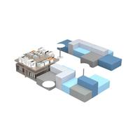 KIBONCY Creative Alien-Shaped Waiting Sofa Durable Easy-to-Clean Seating Stylish Asymmetrical Area for School, Library, Hotel(8)