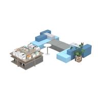 KIBONCY Creative Alien-Shaped Waiting Sofa Durable Easy-to-Clean Seating Stylish Asymmetrical Area for School, Library, Hotel(9)