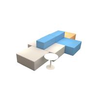 KIBONCY Creative Alien-Shaped Waiting Sofa Durable Easy-to-Clean Seating Stylish Asymmetrical Area for School, Library, Hotel(5)