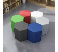 KIBONCY Designed Unusual Leisure Sofa Set, Hexagon Modular Stool Set, for Playroom, Classroom & Office Collaborative Space(B,60cm*40cm)
