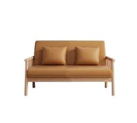 KIBONCY Durable Microfiber Leather 3-Seater Sofa,Mid-Century Modern, Solid Wood Frame Couch with Lumbar Pillows(A,180cm)