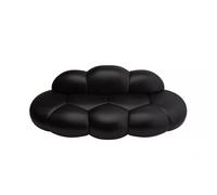 KIBONCY Eco-Friendly Leather Cloud Sofa,Lazy Floor Couch, Creamy Couches for Living Room LoveSeat, Cozy Leisure Boneless for Bedroom Office, Cafe,Bar(Black,160x92x76cm)