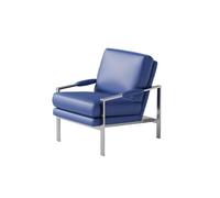 KIBONCY Ensemble Canapé, Chaise Et Table D'appoint De Style Industriel, Siège Rembourré Bleu Klein avec Cadre en Acier Inoxydable, Table D'appoint Carrée for Café, Bistro, Salon(B)