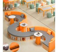 KIBONCY Ensemble canapé et Table Basse avec bibliothèque, canapés Porte-Cartes, Tissu résistant aux griffures de Chat, résistant à l'usure, for Coin détente Enfant, Salle de Classe de Soutien(P)