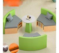 KIBONCY Ensemble canapé et Table Basse avec bibliothèque, canapés Porte-Cartes, Tissu résistant aux griffures de Chat, résistant à l'usure, for Coin détente Enfant, Salle de Classe de Soutien(K)