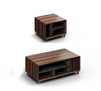 KIBONCY Ensemble Canapé Et Table Basse De Bureau Moderne for Salle Réception - Cuir Véritable, Adapté for Trois Personnes, for Les Réunions d'affaires Négociations(L)
