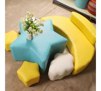 KIBONCY Ensemble combiné Table et Chaise for bébé - Parfait for Les centres d'apprentissage précoce, Les Jardins d'enfants et Les Zones de Lecture avec des éléments étoiles et Lune.(B)