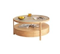 KIBONCY Ensemble de 2 Tables Basses empilables en Verre, Robustes et faciles à Assembler, Style Industriel, Tables d'appoint et de Bout for Salon, Bureau à Domicile et Petits espaces(A)