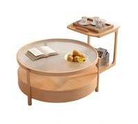 KIBONCY Ensemble de 2 Tables Basses empilables en Verre, Robustes et faciles à Assembler, Style Industriel, Tables d'appoint et de Bout for Salon, Bureau à Domicile et Petits espaces(C)