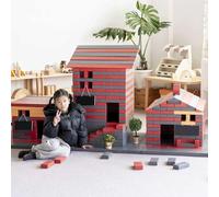 KIBONCY Ensemble de Blocs de Construction en Bois, Blocs en Bois Naturel Grandeur Nature, Jouets d'apprentissage préscolaire, respectueux de l'environnement(950pc)
