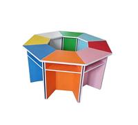 KIBONCY Ensemble de Bureau de Classe modulaire Hexagonal, Table de Groupe collaborative avec chaises, Poste de Travail d'apprentissage Stable for Salle de Formation Scolaire(T)