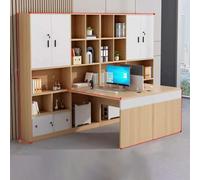 KIBONCY Ensemble de Bureau Moderne en Forme T avec clapier Haut, Poste Travail Commercial Double Face Chaise combinée for l'équipe financière et Comptable