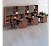 KIBONCY Ensemble de Bureau Moderne en Forme T avec clapier Haut, Poste Travail Commercial Double Face Chaise combinée for l'équipe financière et Comptable